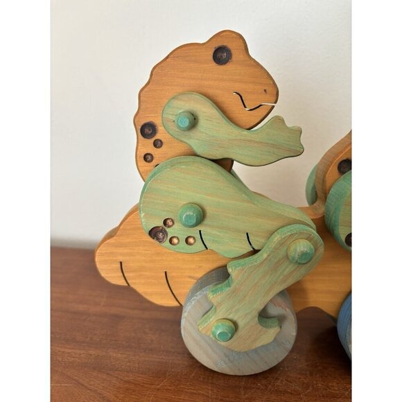 Lark Toys Wooden Pull Toy Twin Frogs Cycling - Picture 2 of 6